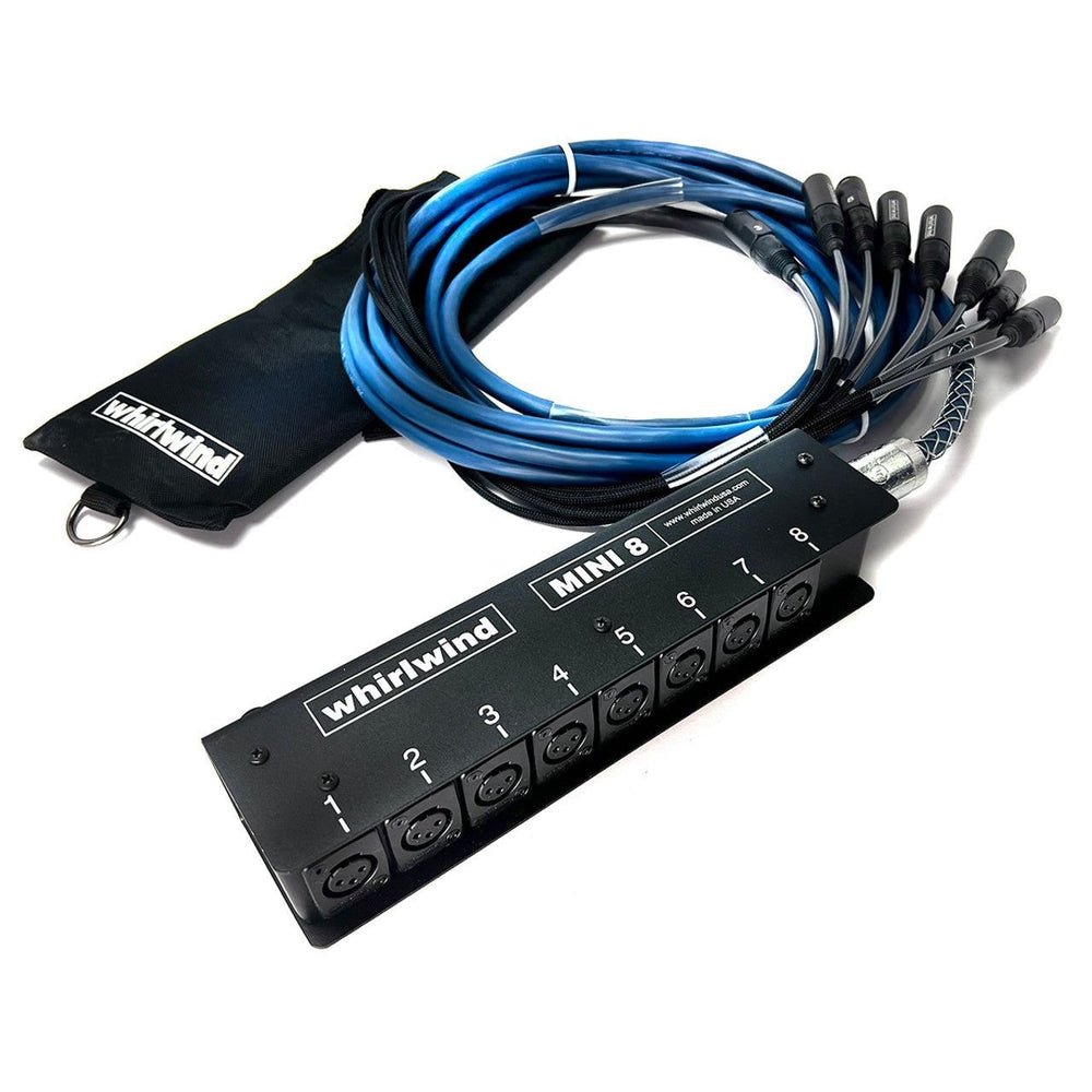 El Whirlwind MS-8-M-NR-050 es un snake o remota de audio multipar diseñada para transferir ocho canales de audio balanceado
