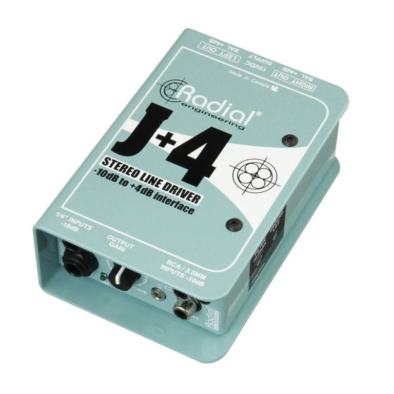 Radial J+4 line driver estéreo, vista en perspectiva