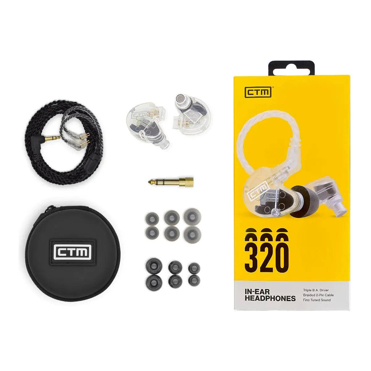 CTM CE320 - Audífonos in ear de 3 vías, color Clear - https://www.cromaonline.cl/