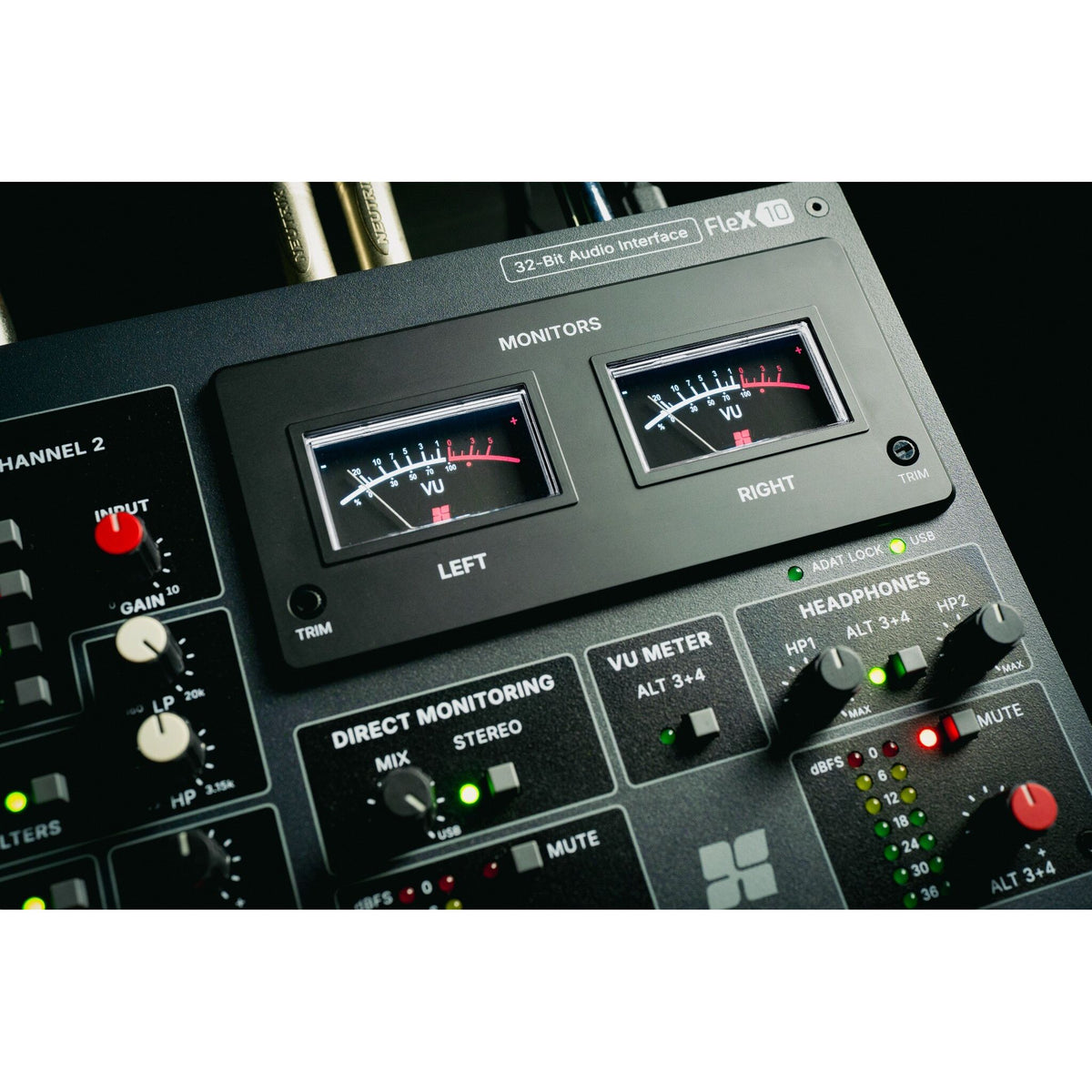 Harrison Audio Flex 10 - detalle del panel frontal