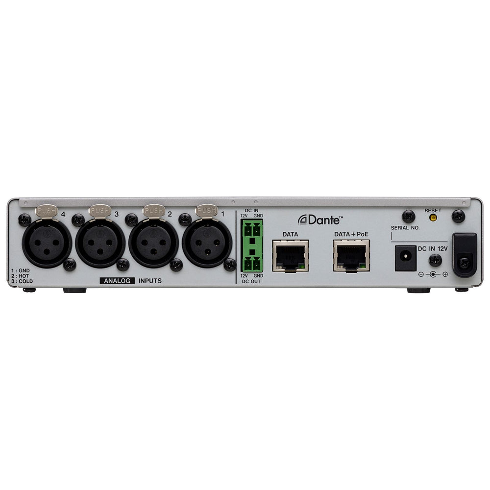 Tascam MM-4D/IN-X - Convertidor Dante de entrada de mic/línea de 4 canales con mezclador DSP