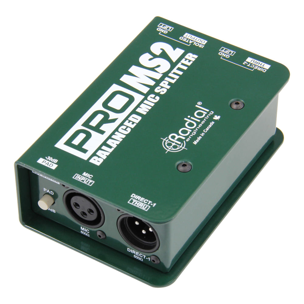 Radial Pro MS2 - Divisor de micrófono pasivo de 2 vías