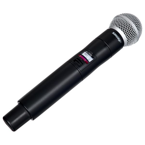 Shure QLXD2 con cápsula SM58 detalle del transmisor