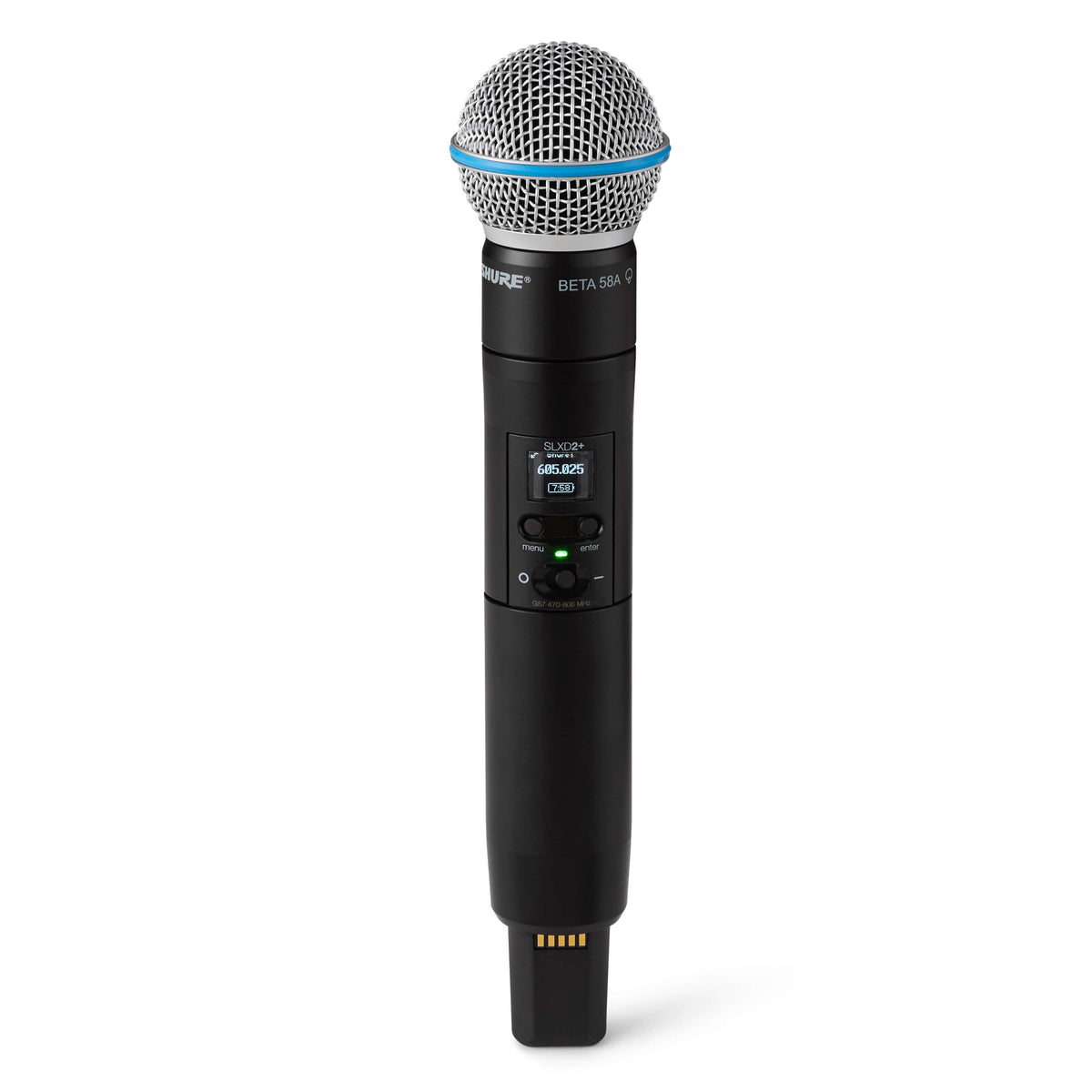 Shure SLXD2+/B58 transmisor de mano vista frontal