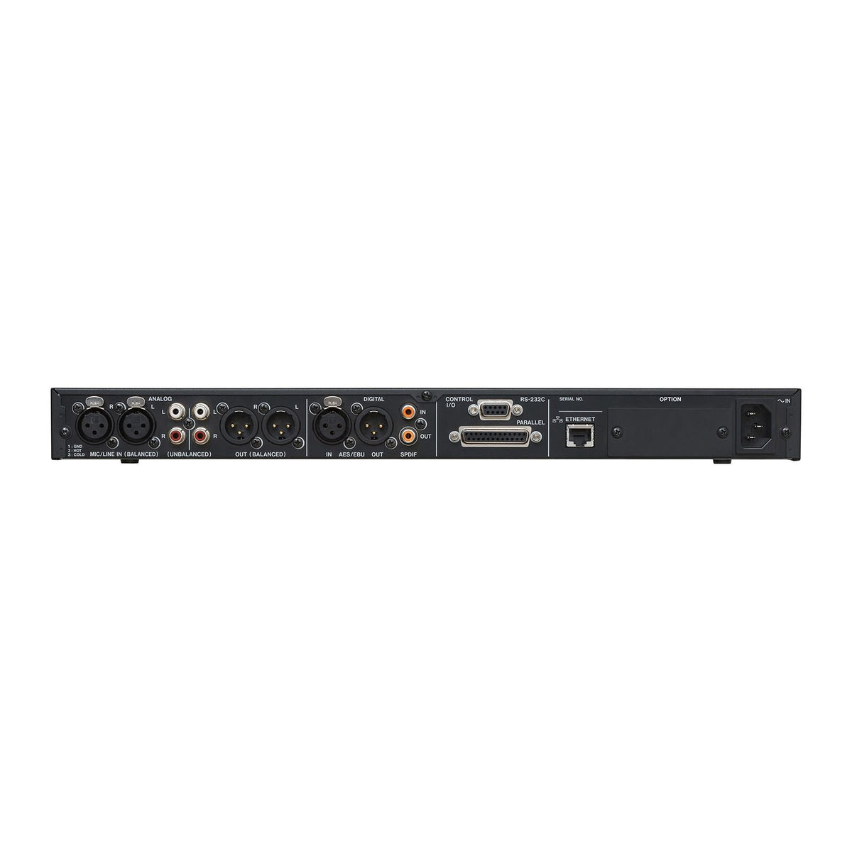 Panel posterior y conexiones del Tascam SS-CDR250N