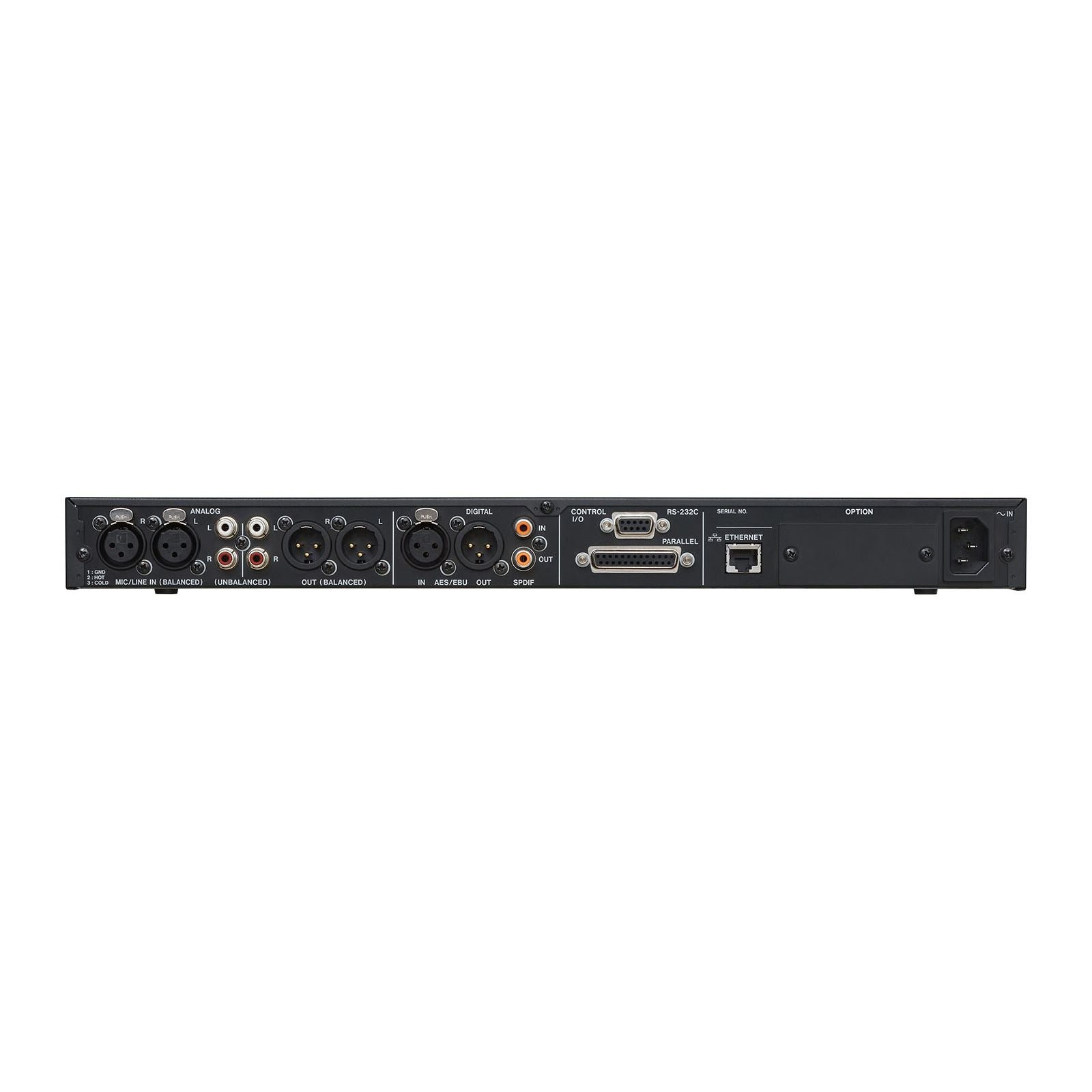 Panel posterior y conexiones del Tascam SS-CDR250N