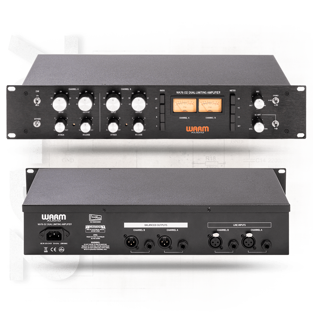 Warm Audio WA76 - D2 Compresor FET discreto de ganancia limpia de doble canal - https://www.cromaonline.cl/