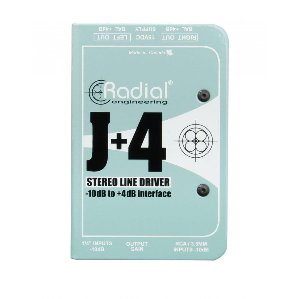 Radial J+4 convertidor de nivel estéreo, vista superior