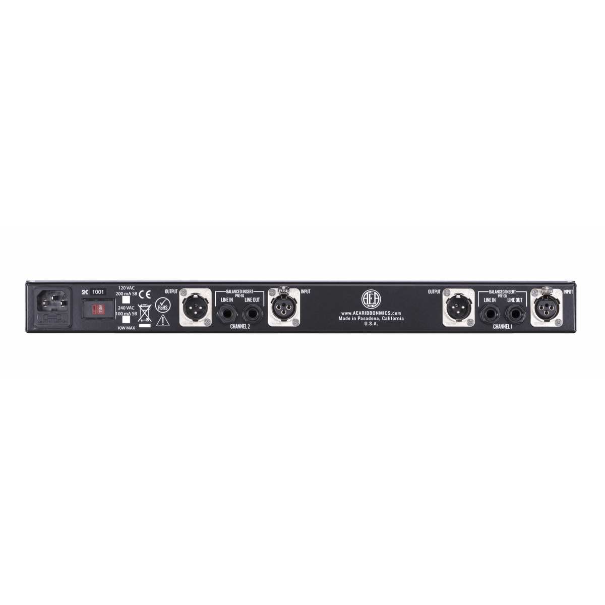 AEA RPQ3 Preamplificador y ecualizador de micrófono de cinta de 2 canales - https://www.cromaonline.cl/