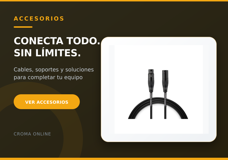 Cables, soportes y accesorios esenciales de audio en Croma Online
