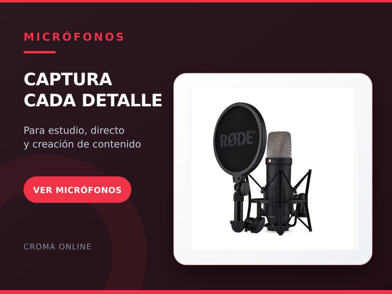 Micrófonos para estudio, directo y creación de contenido en Croma Online