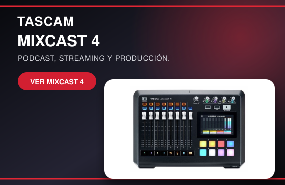 Tascam Mixcast 4 - Estación para podcast y streaming con encuadre ajustado