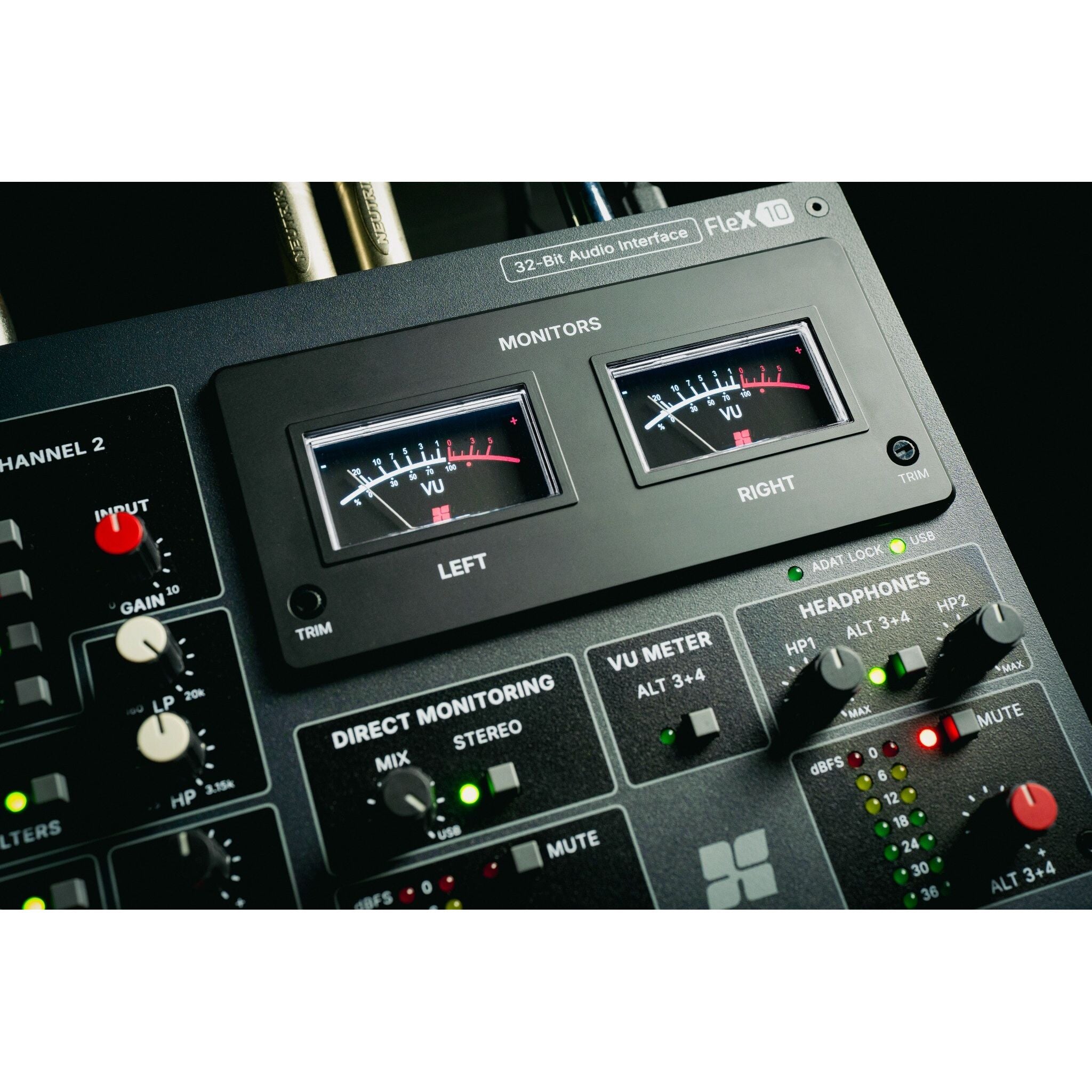 Harrison Audio Flex 10 - detalle del panel frontal