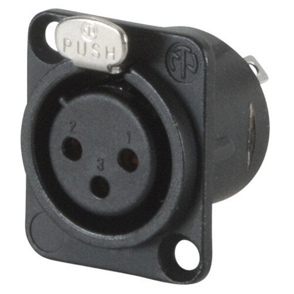 Neutrik NC3FD - Conector XLR hembra de chasis negro