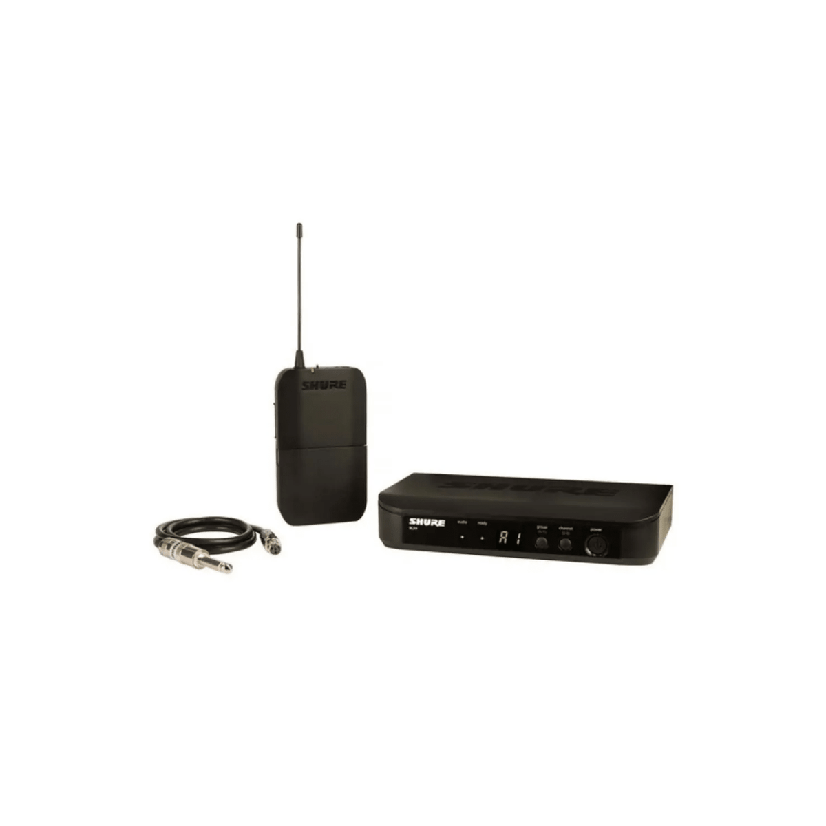 Shure BLX14 M15 sistema inalámbrico para guitarra completo con receptor BLX4, bodypack BLX1 y cable WA302