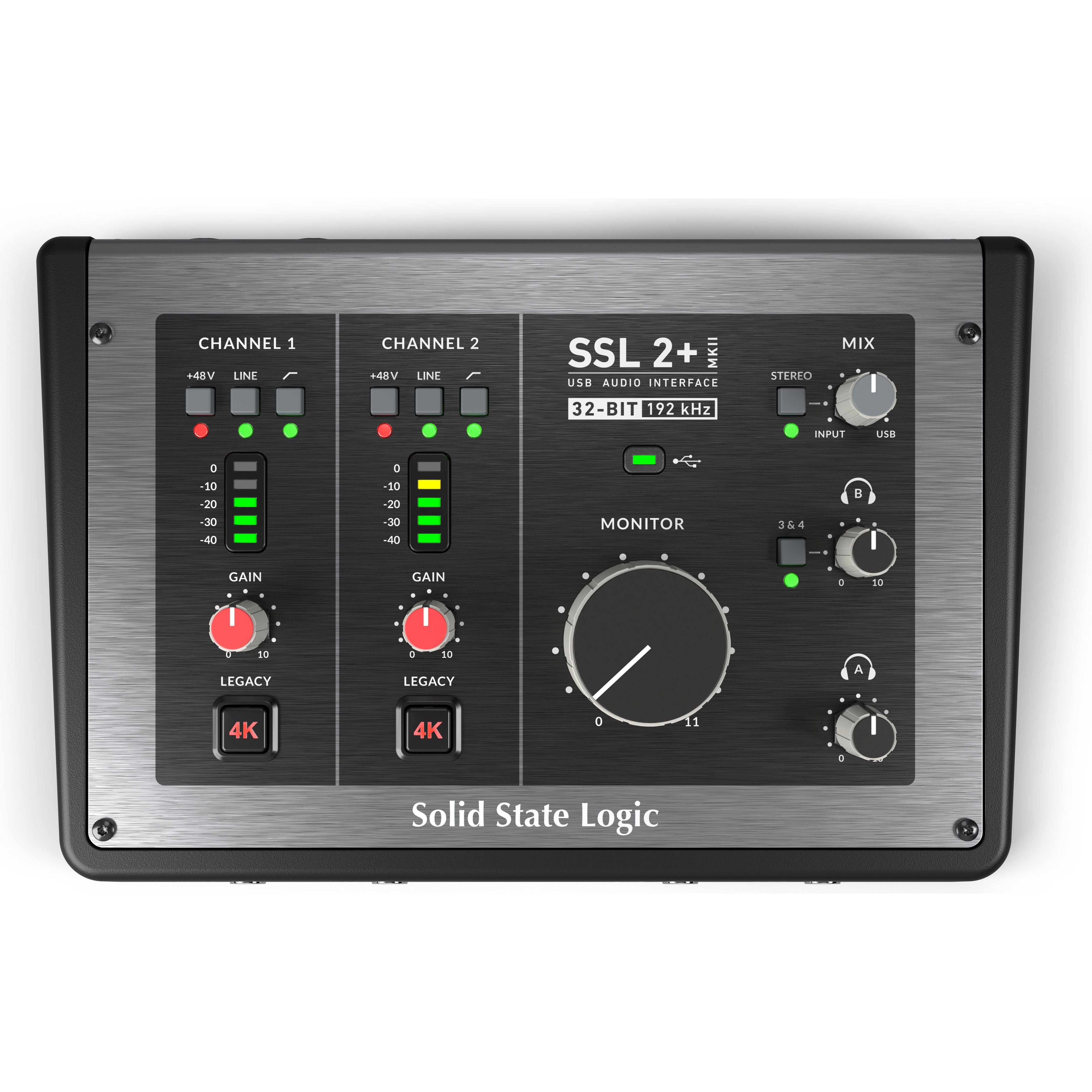Solid State Logic SSL2+ MKII - Interfaz de audio USBC de 2 canales