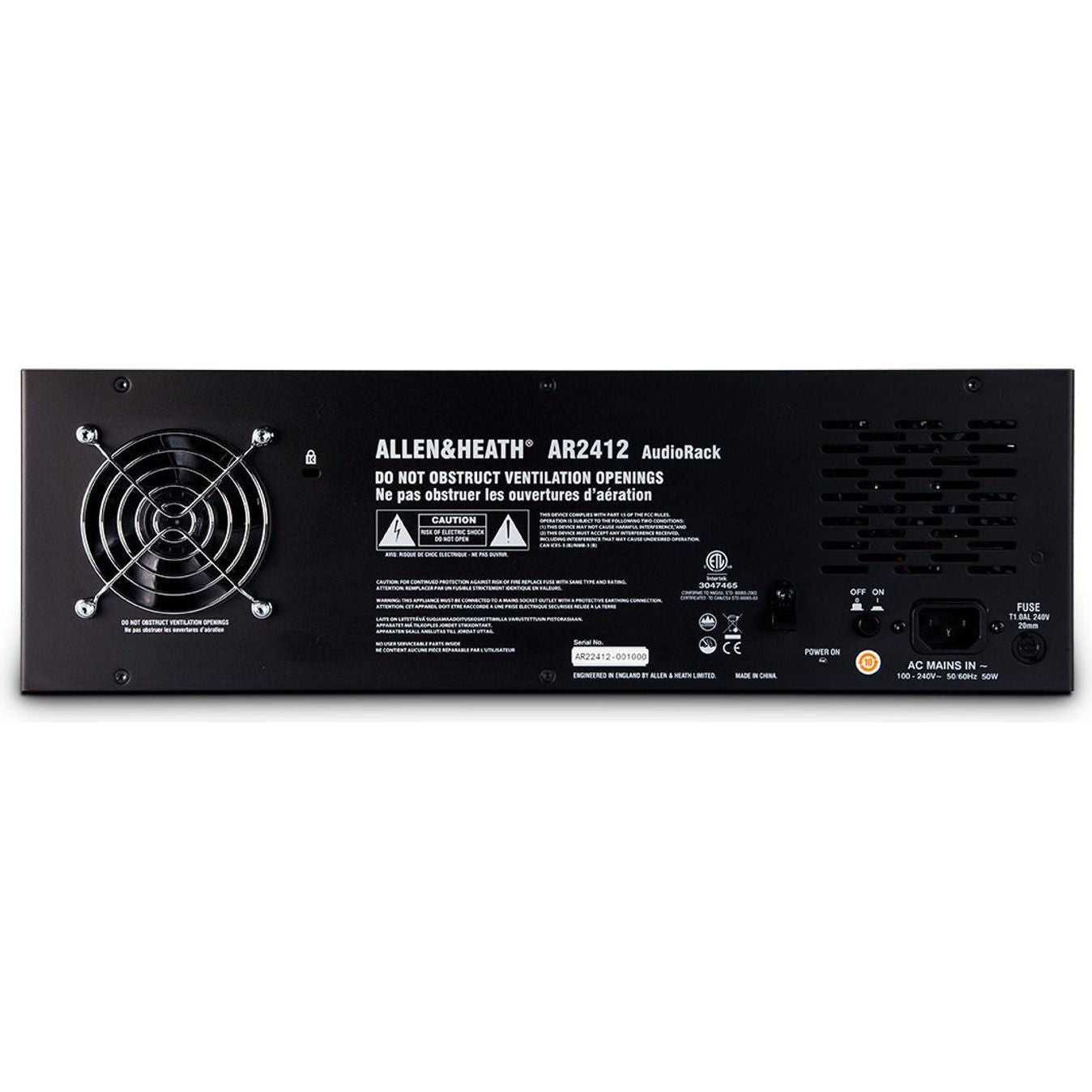 Allen&Heath AR2412 - Stagerack 24 XLR Input / 12 XLR Output – 48kHz - https://www.cromaonline.cl/