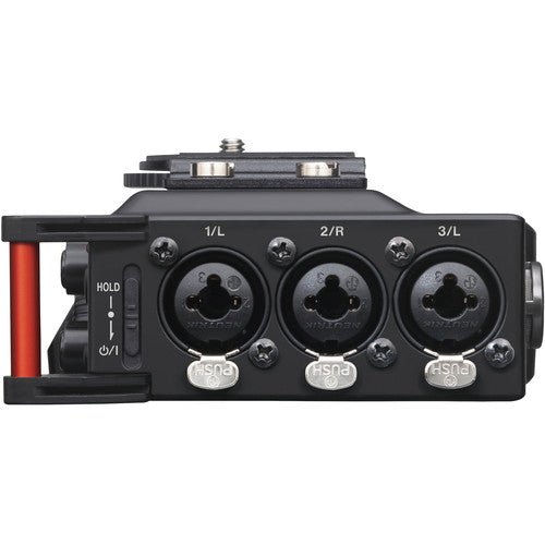 Tascam DR-70D Grabadora de campo multipista de 6 entradas/4 pistas con micrófonos Omni integrados - https://www.cromaonline.cl/