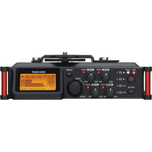 Tascam DR-70D Grabadora de campo multipista de 6 entradas/4 pistas con micrófonos Omni integrados - https://www.cromaonline.cl/