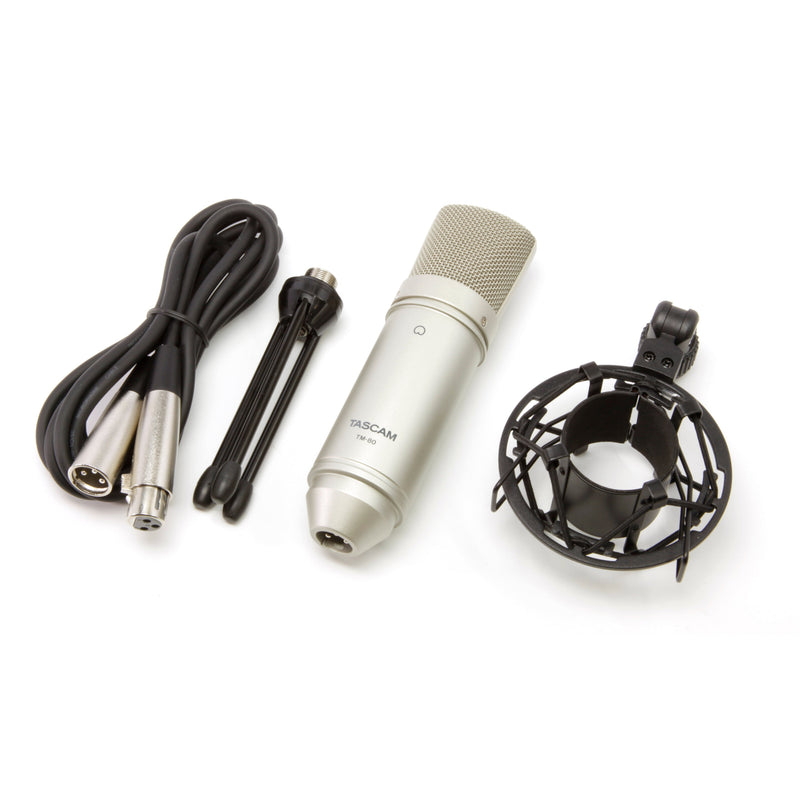 Tascam TM80 - Micrófono de condensador con cable, trípode y suspensión - https://www.cromaonline.cl/
